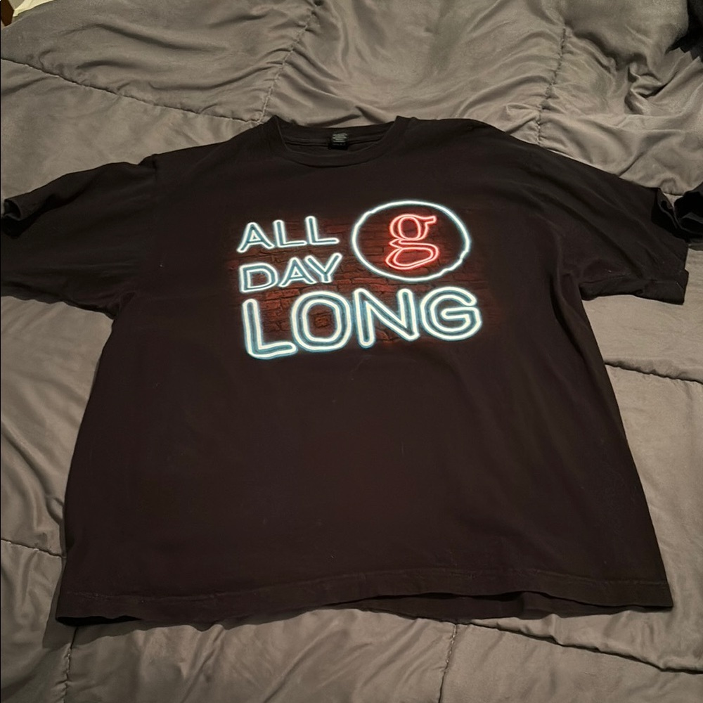 Black T-Shirt with Neon Garth Brooks Graphic